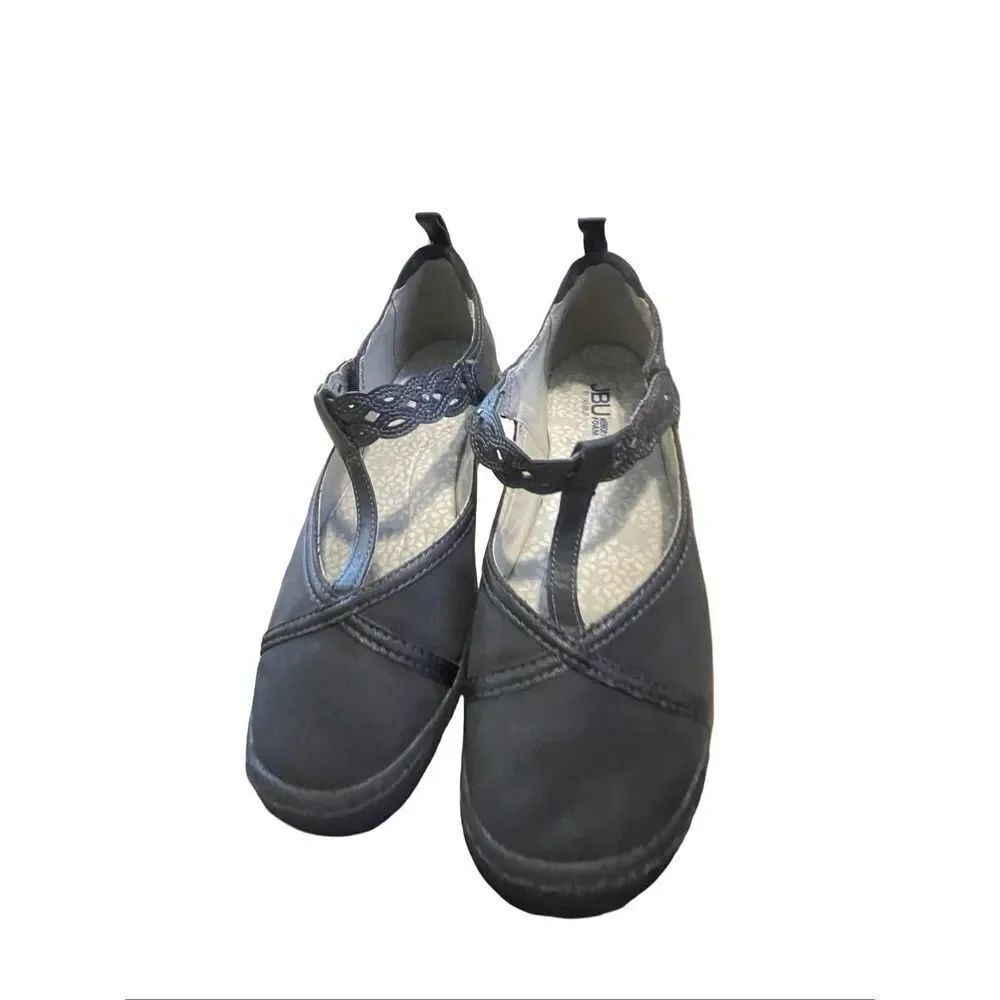 JBU by Jambu Womens Black Buttercup Mary Jane Slip-On Flat Shoes Size 9.5M